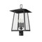 Z-Lite Rainer 4 Light Outdoor Post Mount Fixture, 13.5in. W x 24.25in. H, Black 5015PHBR-BK - alternate 5